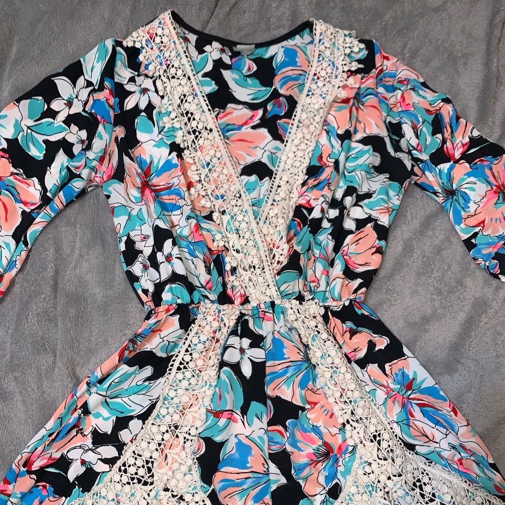 Monaco USA Floral Boho Style Romper
